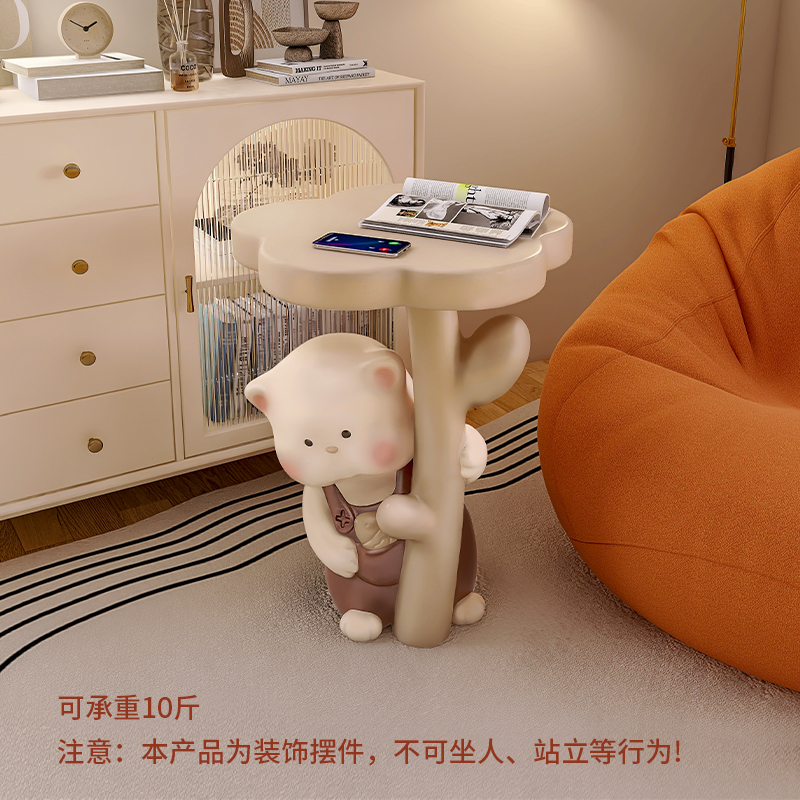 创意茶几客厅小型小桌子电视柜奶油风可爱小户型边柜沙发边几摆件-图1