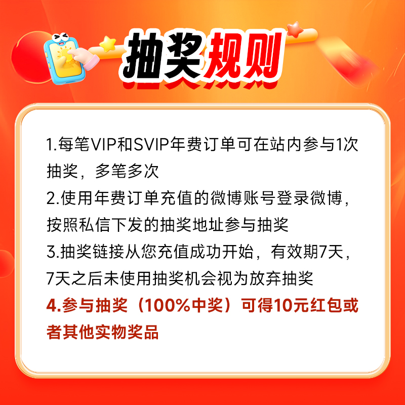 【抢先购送月卡】新浪微博会员12个月年卡微博VIP会员 填微博昵称