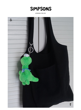 simpsons包挂件钥匙扣绿色长颈恐龙包包diy吊坠高级感情侣可爱卡