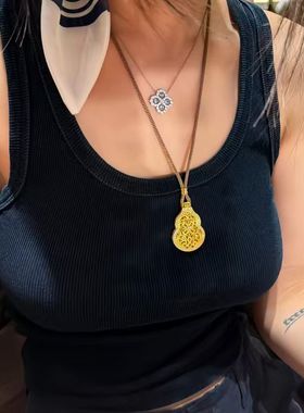 金店同款水贝金包银福佑葫芦吊坠