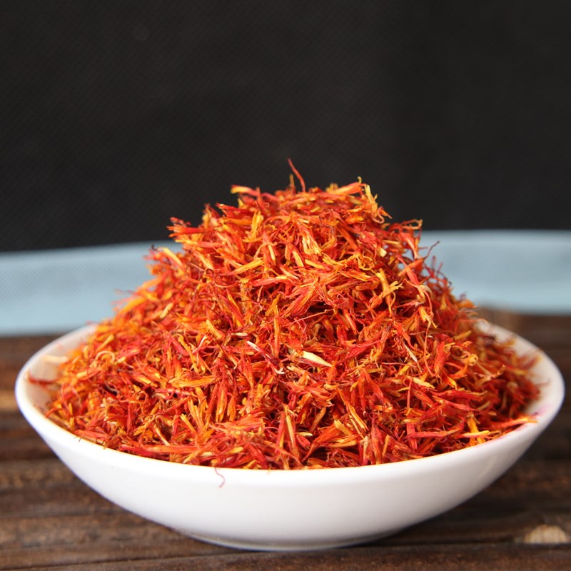 新疆红花特级正品中药材红花食用散装红花泡水草红花泡茶500g包邮 - 图0