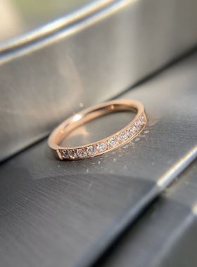 不变色白金莫桑石德国结婚戒指