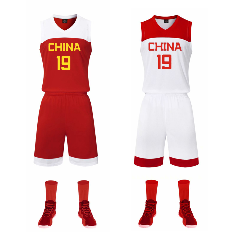 新款中国队篮球服套装男篮球衣国家队训练比赛队服运动背心球服_虎窝淘