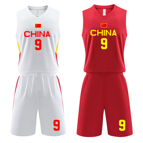 新款中国队篮球服套装男篮球衣国家队训练比赛队服运动背心球服 - 图1