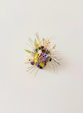 原创设计永生花植物戒指花粉紫