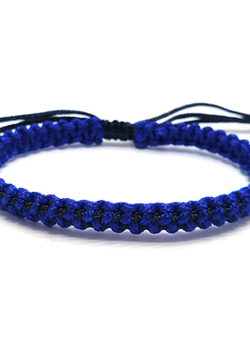 阿金手工 手工编织幸运绳 湖蓝色黑色编织绳 简约情侣 手绳