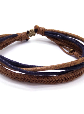 男女棉麻蜡线简约手工编制手绳