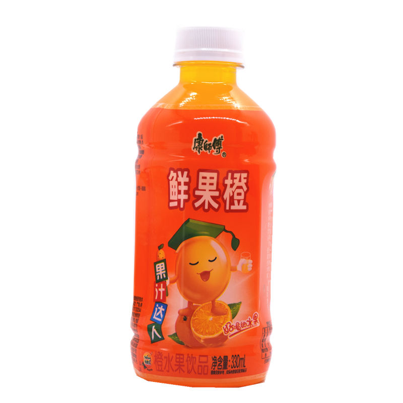 康师傅鲜果橙330ml*6瓶整箱迷你小瓶装水果汁饮料饮品餐饮-图0