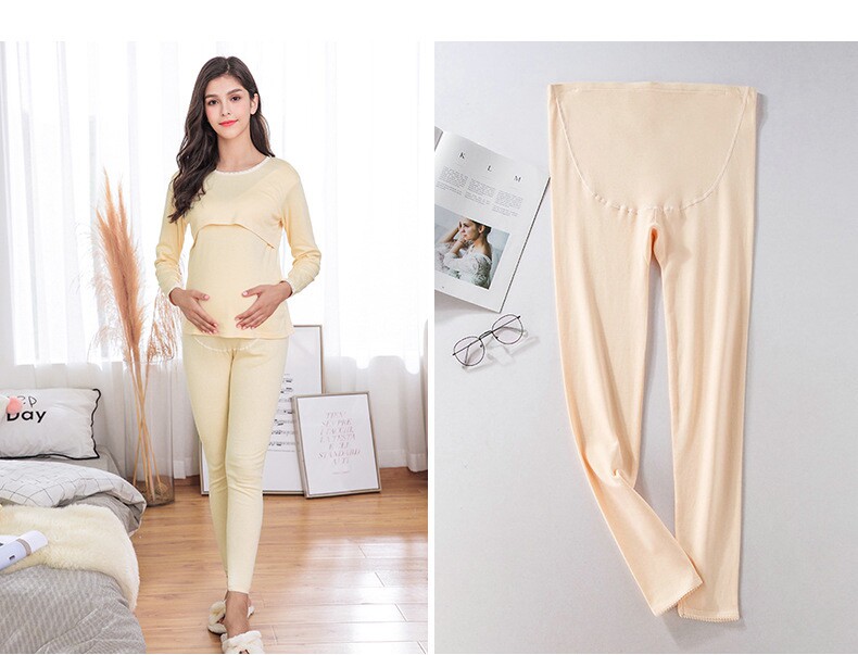 纯棉加厚孕妇可调节托腹秋裤秋冬纯棉舒绒保暖怀孕期内穿衬裤睡裤