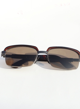 墨镜天然茶水晶眉毛半框太阳镜