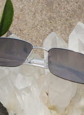 正品AAA级天然水晶眼镜  石头镜 银色框 水晶太阳镜  附检测证书