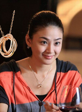 红苹果品牌玫瑰金三环女日韩项链