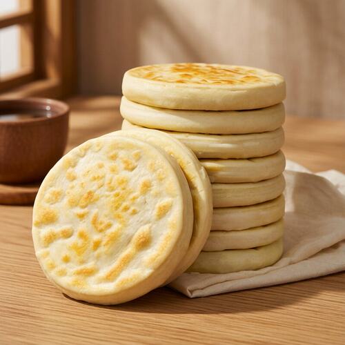 商用肉夹馍饼胚鑫街好食点白吉馍速食早餐半成品油炸专用白吉饼 - 图0