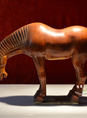 大师唐三彩汗血宝马陶瓷古董摆件