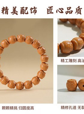 汉堡猴头手串男文玩核桃精雕佛珠男士单圈小核桃盘玩念珠手链批发