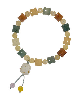 溪流淌设计款竹节珠菩提手串