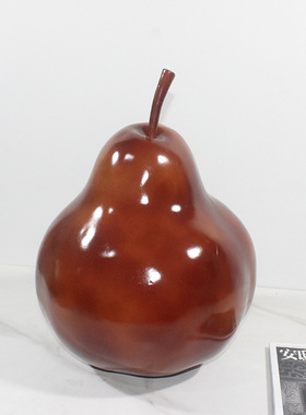 现代创意苹果摆件新中古梨子艺术家居装饰品侘寂风雕塑高级感软装