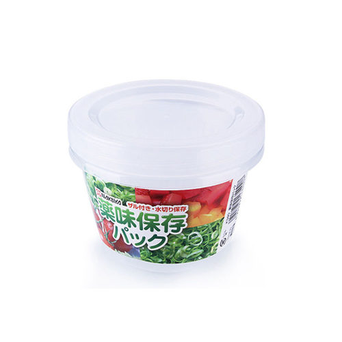 日本进口葱花保鲜盒姜片大蒜冰箱水果收纳厨房密封圆形双层沥水盒 - 图3