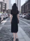 Sexy dress modal ສີດໍາດ້ານ slit ຍາວ skirt