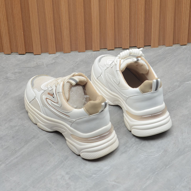 小赵家 厚底老爹鞋透气小白鞋百搭增高松糕底小个子休闲运动女鞋 - 图2