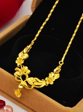 镀金沙金饰品女复古婚庆项链