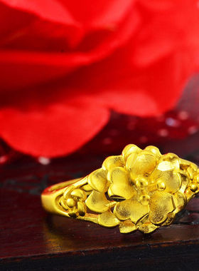 不掉色越南沙金欧币风戒指送女友