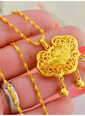 镀金俏皮风小铃铛周岁礼物吊坠