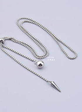 简约不锈钢项链男女中性风毛衣链