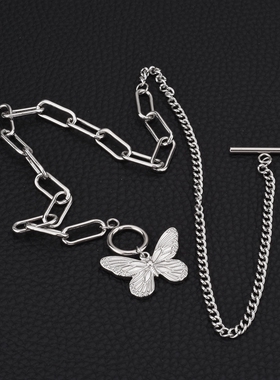ot扣蝴蝶项链潮流拼接女网红同款