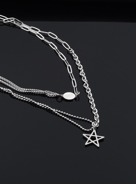 潮流双层钛钢锁骨链女不掉色项链