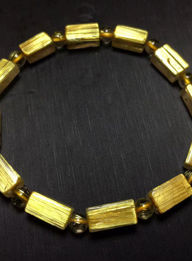 纯天然钛晶手链原石打磨竹节男女