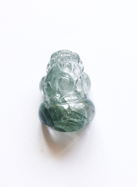 绿幽灵貔貅吊坠大师雕刻天然水晶