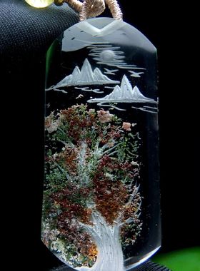 男女天然水晶原矿打磨项链饰品