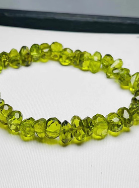 黄紫水晶花瓣手链男女橄榄石手串