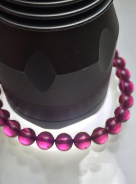 天然水晶石榴石手链紫牙乌小手串