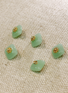 花朵旗袍汉服扣子仿玉石琉璃花蕊古风服饰盘扣复古裙子衣服纽扣