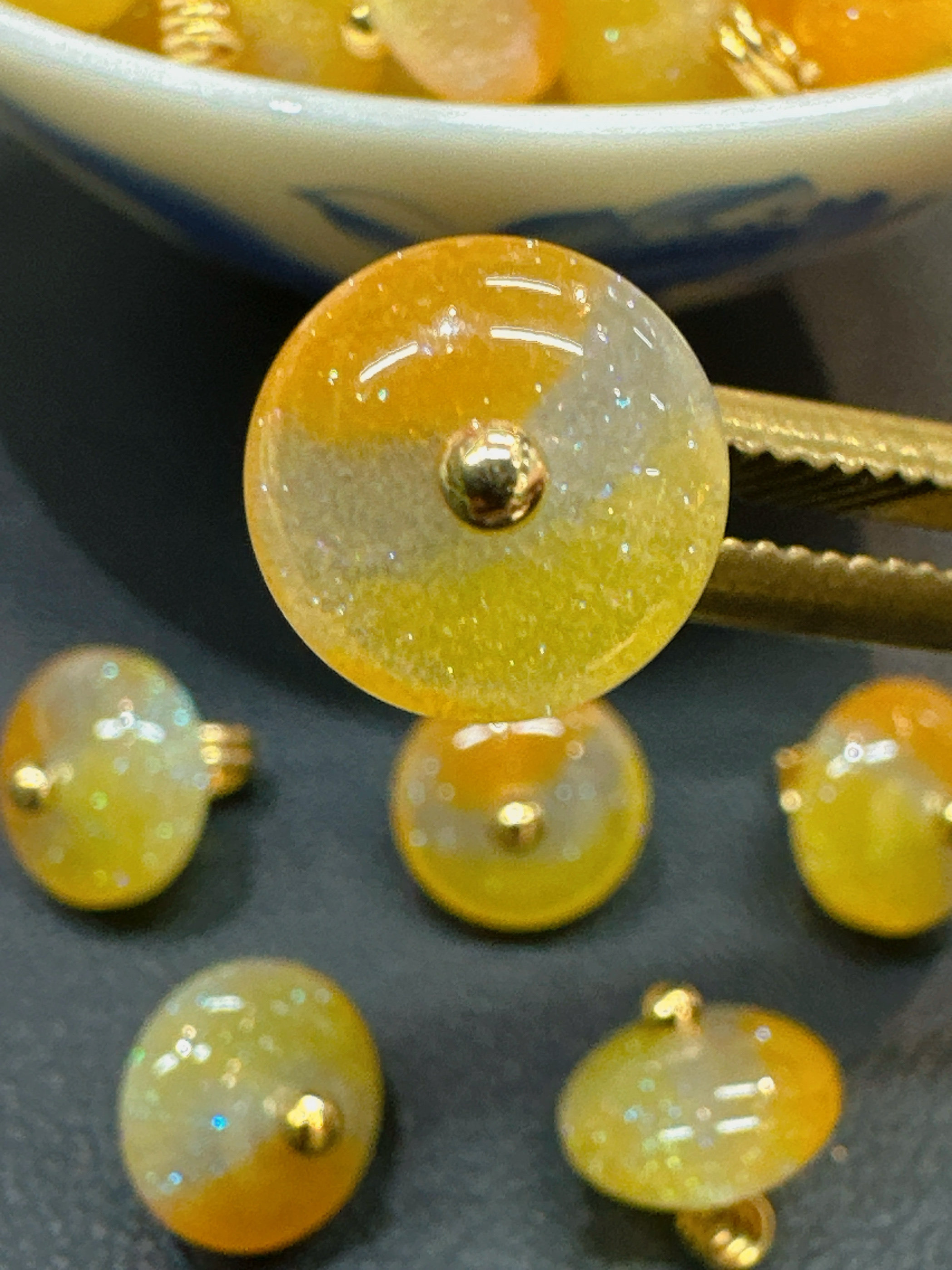 XITI 10mm新中式国风黄灰橙色扁珠纽扣旗袍服装辅料,淘宝优惠券,粉丝福利购,淘宝优惠卷