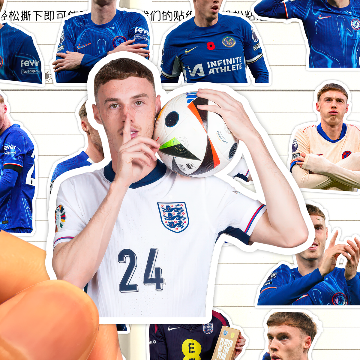 科尔帕尔默贴纸高清防水切尔西足球运动员ColePalmer蓝军收藏贴画 - 图1