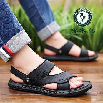 Woodpecker Sandals ຜູ້ຊາຍ 2024 Summer ຂັບລົດແບບສະບາຍ ເກີບເກີບຫາດຊາຍເກີບຜູ້ຊາຍເກີບແລະເກີບແຕະ.