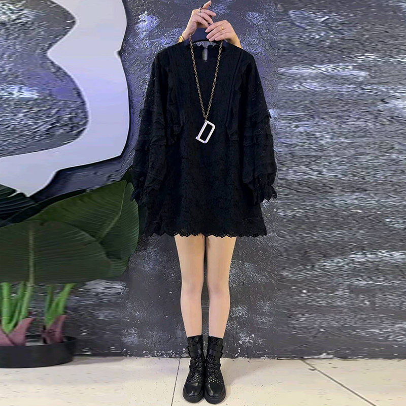 2025秋季新款欧货时尚减龄百搭蕾丝大衫大码女装胖mm遮肉显瘦上衣,淘宝优惠券,粉丝福利购,淘宝优惠卷