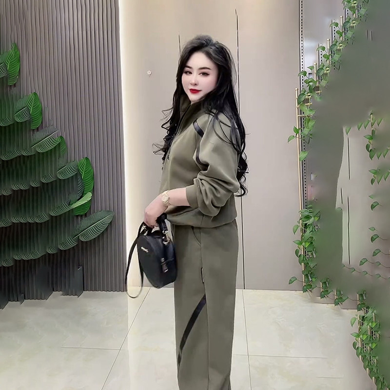 胖妹妹2026春季新款大码女装轻奢潮流高领拉链卫衣裤子休闲两件套,淘宝优惠券,粉丝福利购,淘宝优惠卷