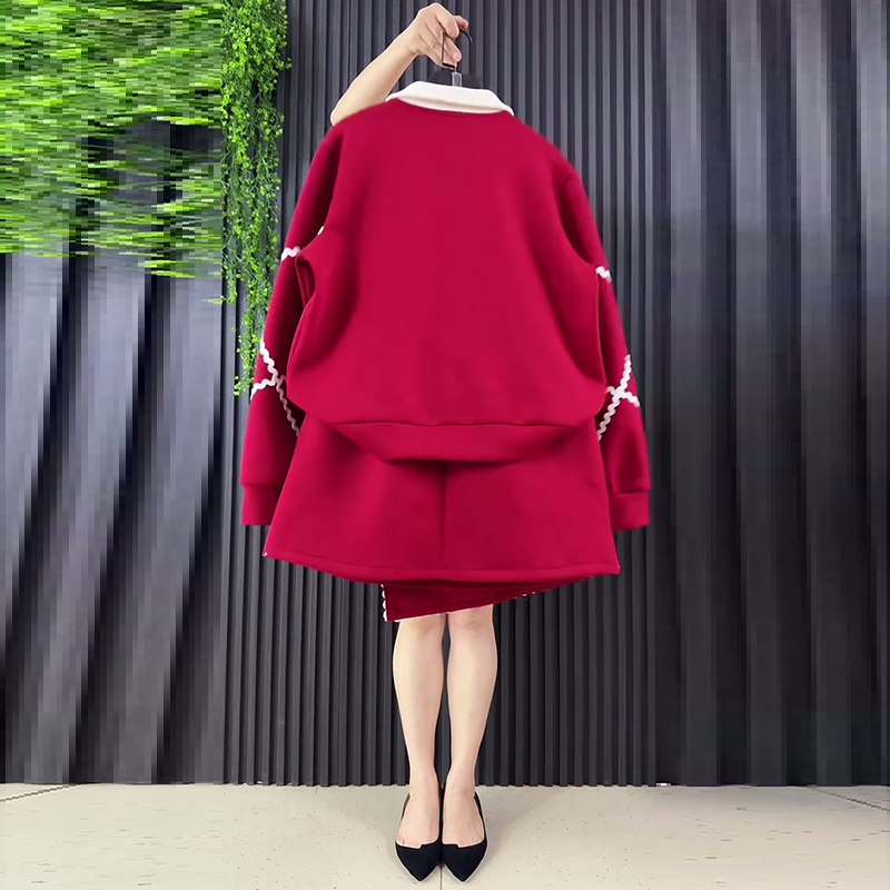 2026春季新款卡通小马卫衣松紧腰短裙两件套简约大码女装上衣半裙,淘宝优惠券,粉丝福利购,淘宝优惠卷