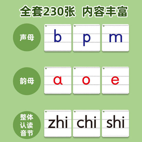 拼音卡片全套汉语字母大卡拼读训练一年级幼小衔接小学生幼升小-图1