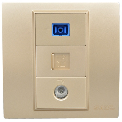 Home Drill Internet Light Socket J Closed-circuit Tv Fiber 86 Computer Champagne B Panel Type Sc Mouth Cable TV Network