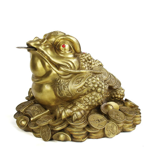 泰山慈航阁 铜金蟾摆件咬钱金蟾三足金蟾 - 图0
