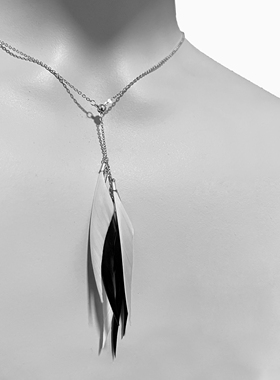 黑鸟羽毛男女通用锁骨链