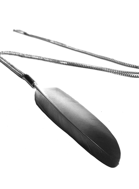 黑鸟男女同款黑白渐变项链