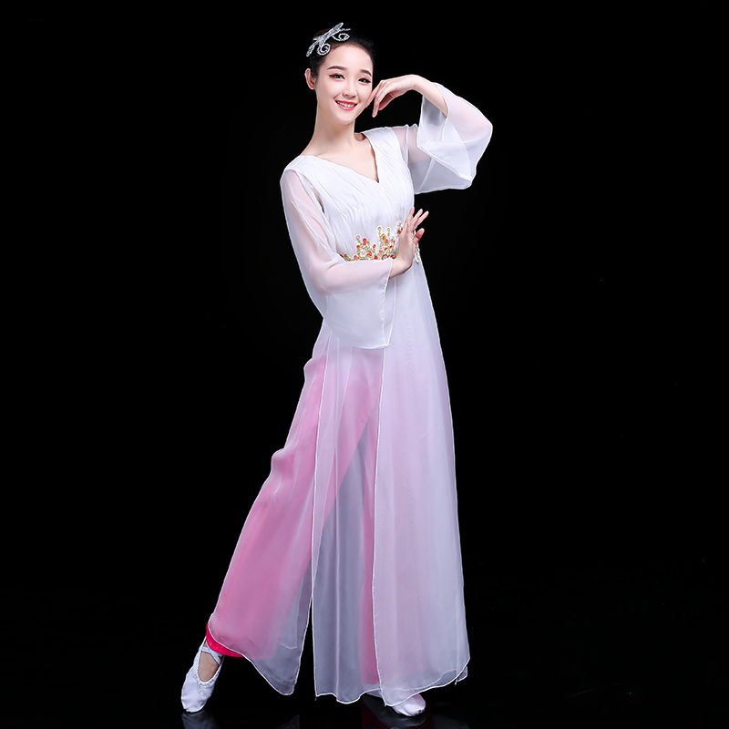 舞蹈服直销工厂店批发古典舞演出服女飘逸仙女2018新款中国风民族舞蹈服现代舞服装成人1