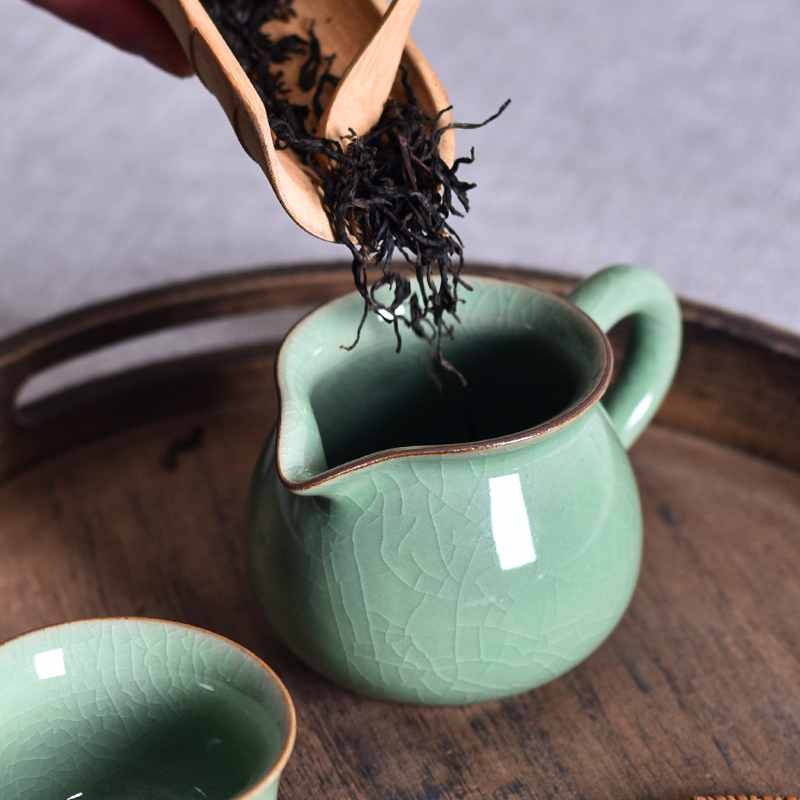 龙泉青瓷公道杯陶瓷茶漏功夫茶具大号公道杯茶道零配共杯-图0