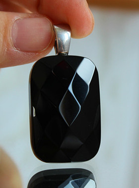 西洋古董珠宝首饰欧洲回流二手进口银黑玛瑙玉髓女项链吊坠